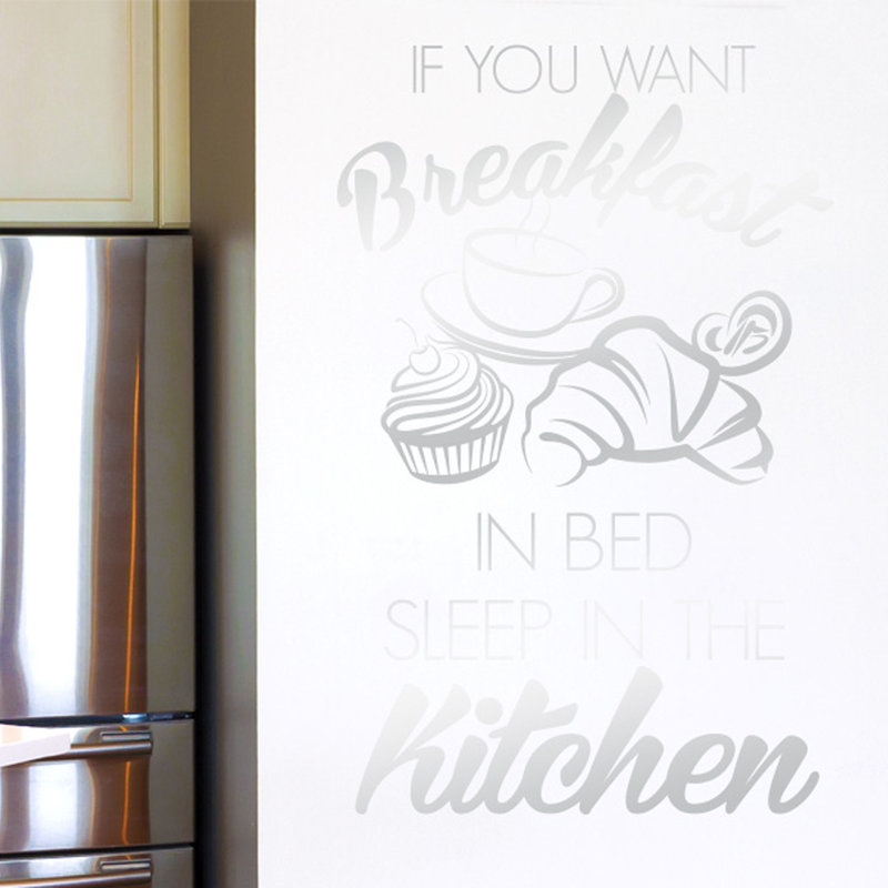 Food & Beverage Non-Wall Damaging Wall Decal, Shiny Silver