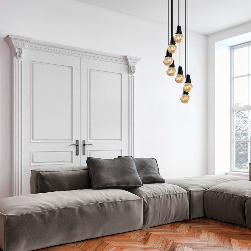 Randles 7 - Light Cluster Pendant, Black