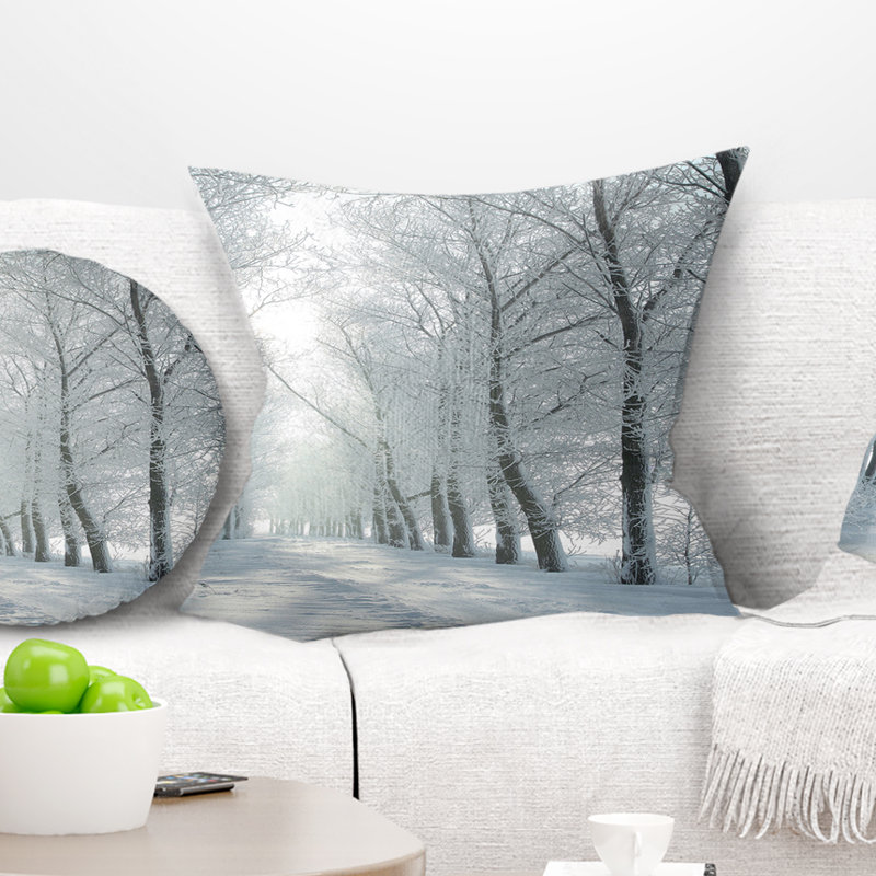 Oreiller pour le matin de la forêt winter country, 16 po x 1 po, Coussin décoratif
