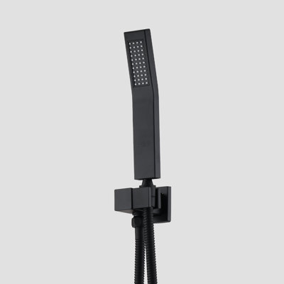 Douche de plafond noire matte - Fixation pour salle de bain et douche de tête 10 po