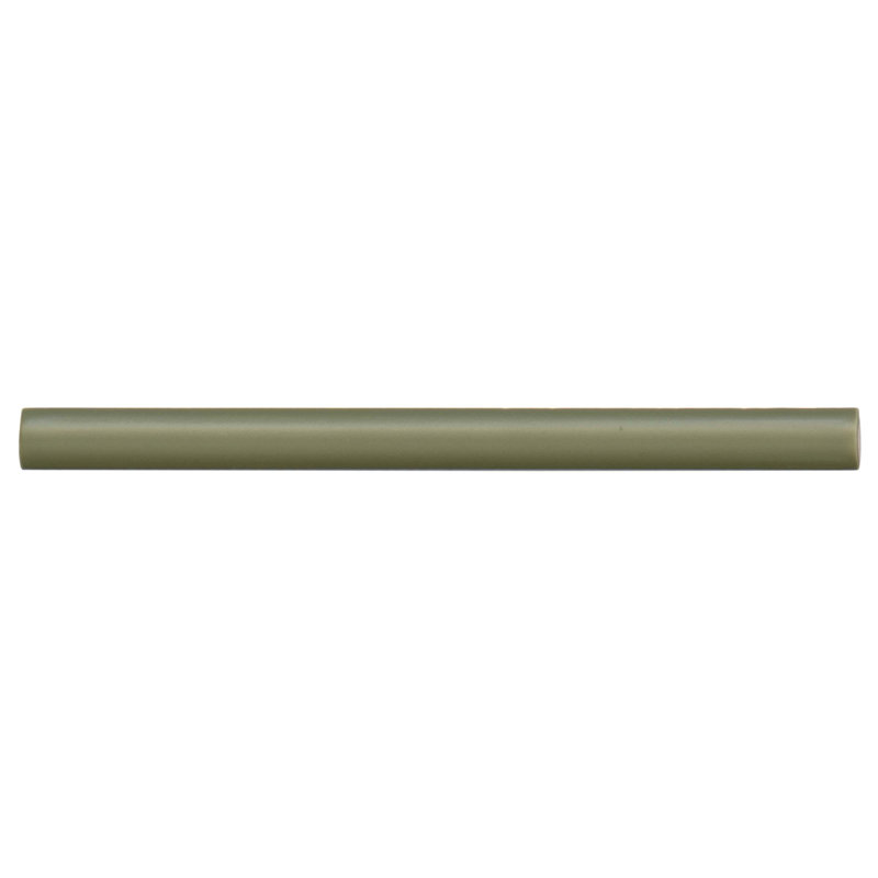 Reine 0.5" x 8" Ceramic Jolly Milter Edge Trim Border Tile, Castle Moss Green