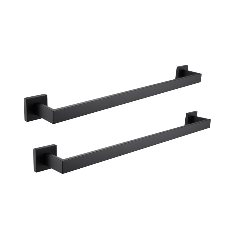 Porte-serviettes mural en acier inoxydable, Noir mat