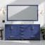 Meuble-lavabo double bleu marine 72 po X P 22 po D