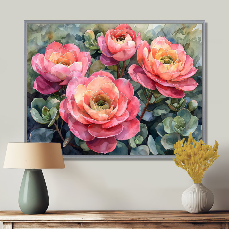 «Echeveria Elegans Succulent Mexico Bloomscape I», reproductions encadrées, H 30 po x l 40 po, Floater Framed, Argent argent