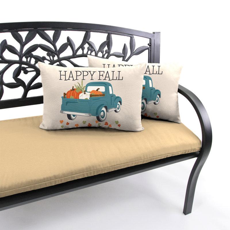 18" x 12" Outdoor Lumbar Throw Pillow (Set of 2), Beige