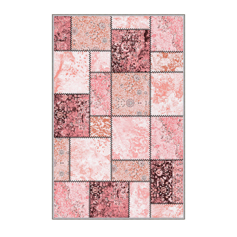 Stylish Hall Carpet, 2.6 x 6.6 Feet, 100% Polyester, 0.3 in Pile Height | Antibacterial, Non-Slip PVC Felt Dot Underside | 3D Digital Print, Machine Washable, Ideal for Entryway & Living Spaces