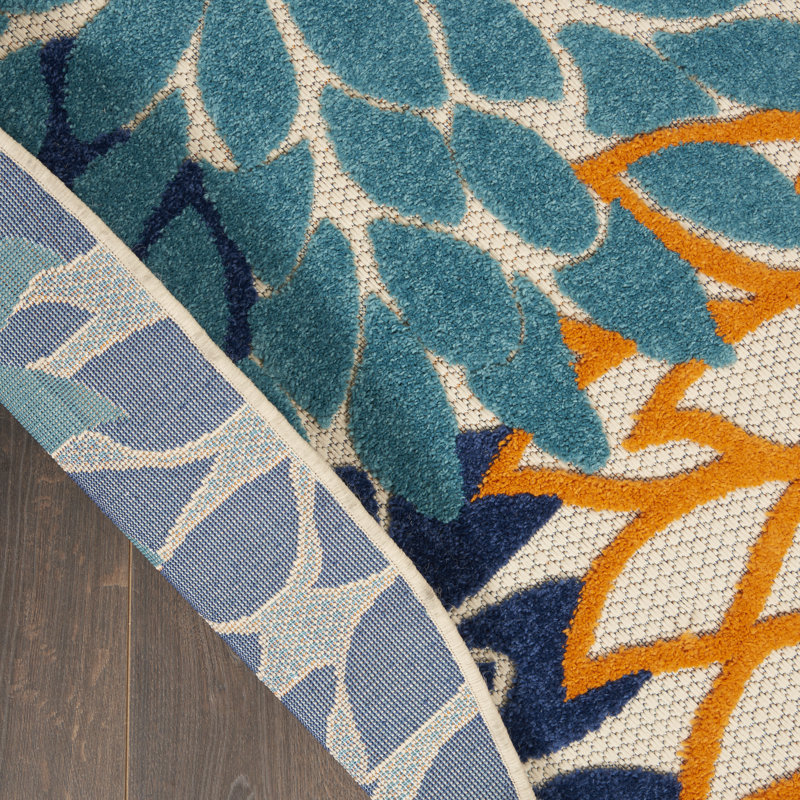 Abela Floral Indoor Rug, Round 4'