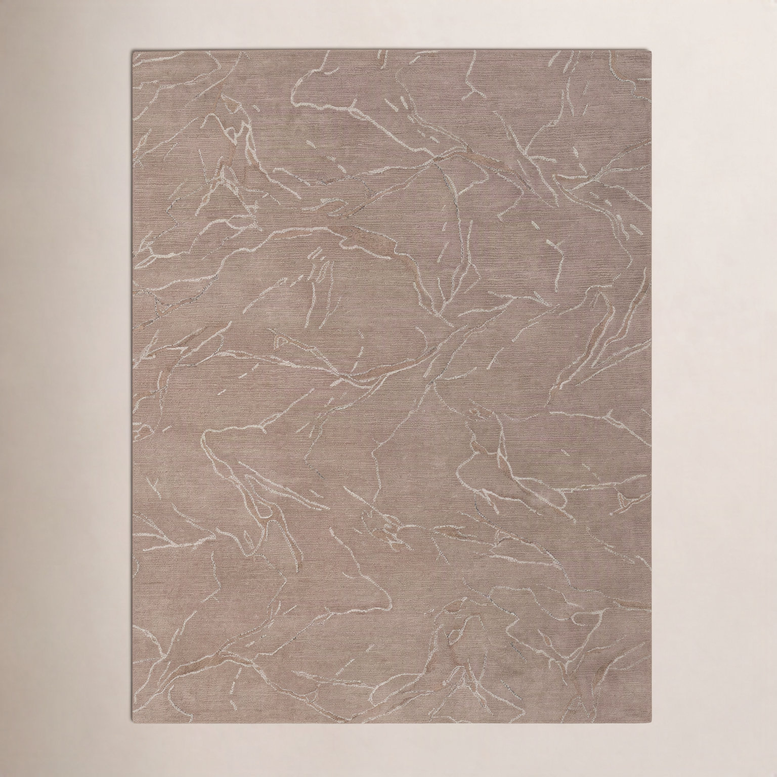 Hand-Tufted Abstract Wool Rug, Clay, Rectangle 3' x 5'