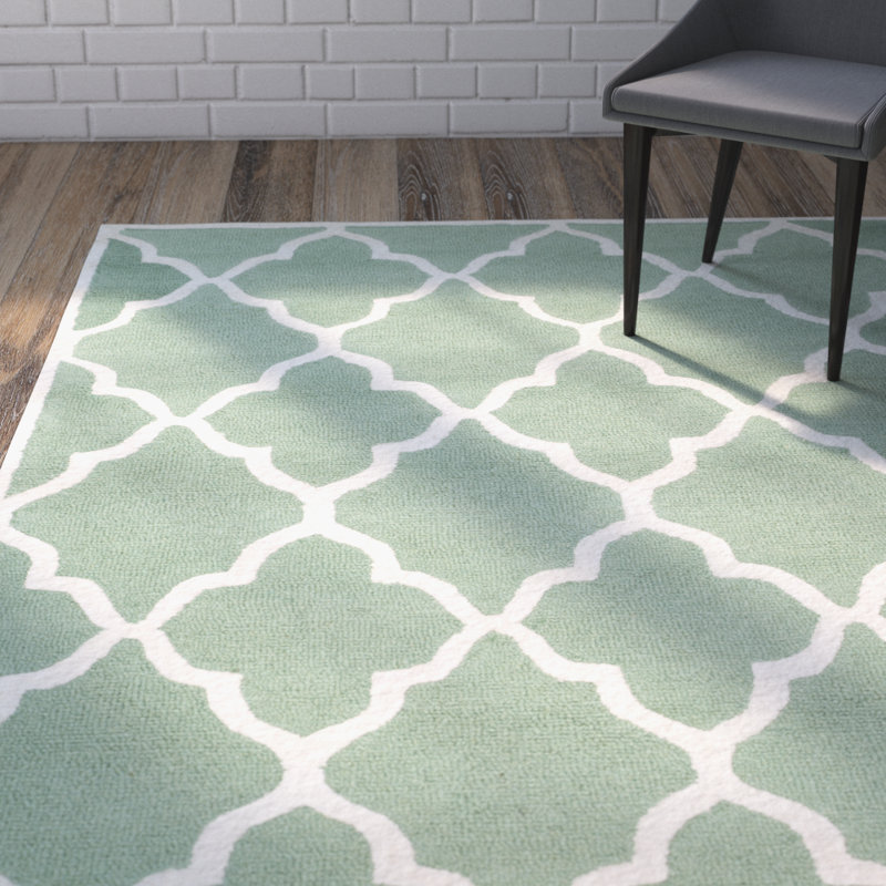 Cannen Hand Tufted Wool Geometric Rug, Rectangle 8' x 10'