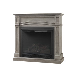 46 in. Dual Fuel Pewter Oak Vent Free Fireplace System 33,000 BTU