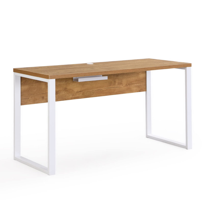 Annmary Metal Base Writing Desk, Natural