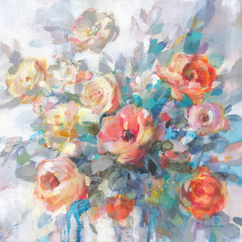 Ode au printemps - peinture sur toile tendue, H 12 po x l 12 po, Non, Toile tendue