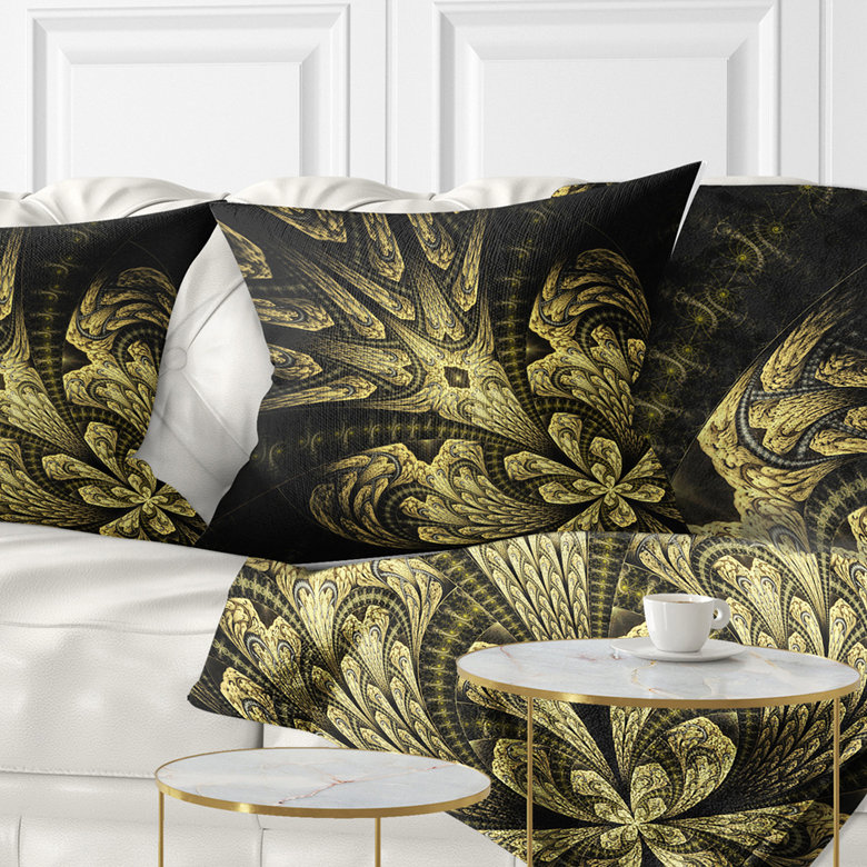 Coussin floral à grand pétales, 18 po x 18 po, Coussin décoratif