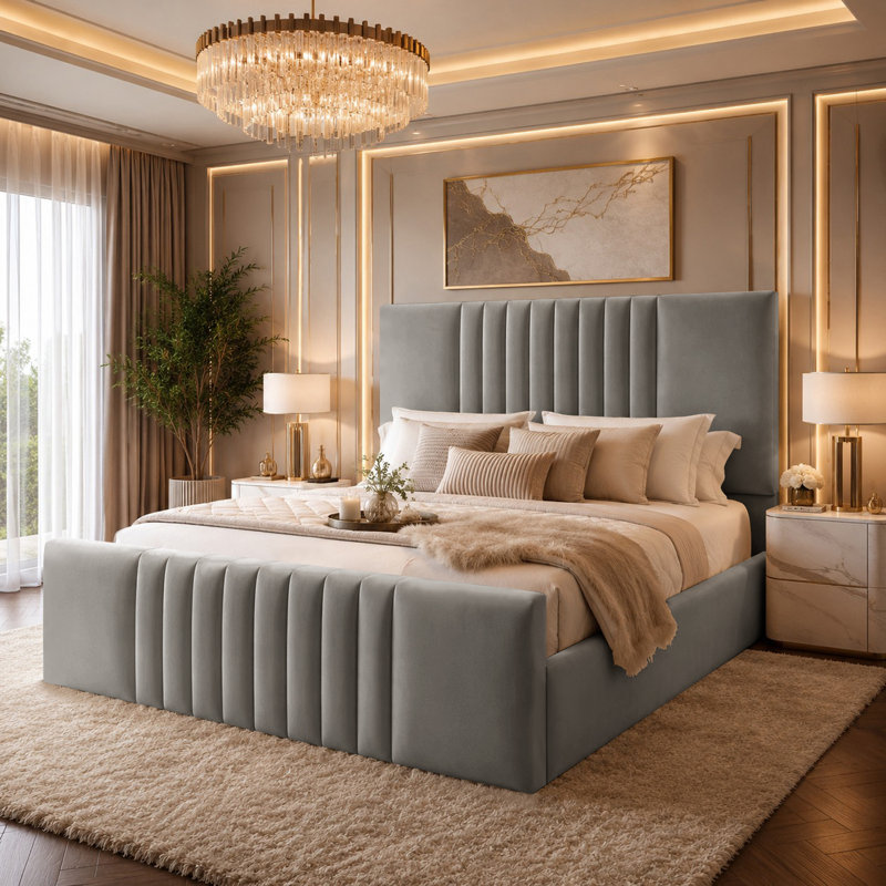 Bed, Double (4'6), Grey
