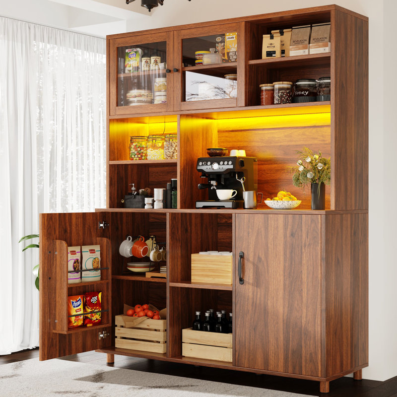 185cm Kitchen Pantry, Brown