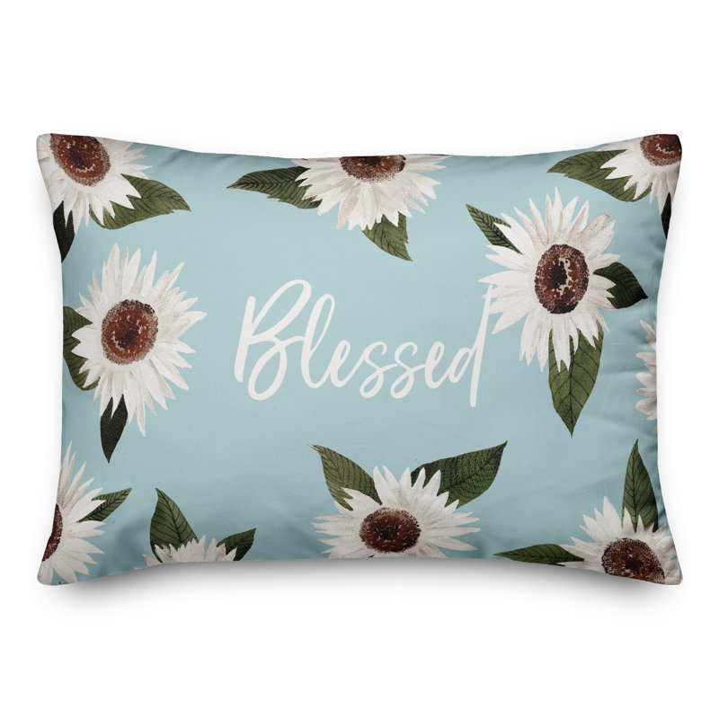  Housse de coussin rectangulaire et insert Blessed, Bleu