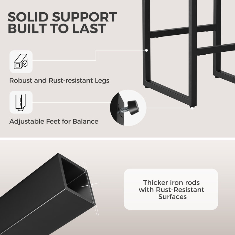Counter Stool with Metal Frame, Beige