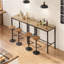Table de bar rectangulaire à hauteur de comptoir avec pieds en métal, idéale pour divers espaces et rassemblements, offrant un support robuste et un assemblage facile.-716401885-716401887