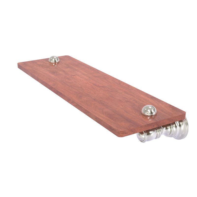 Tablette en bois Freyja, H 2,4 po x l 16 po x P 5,54 po, Nickel satiné