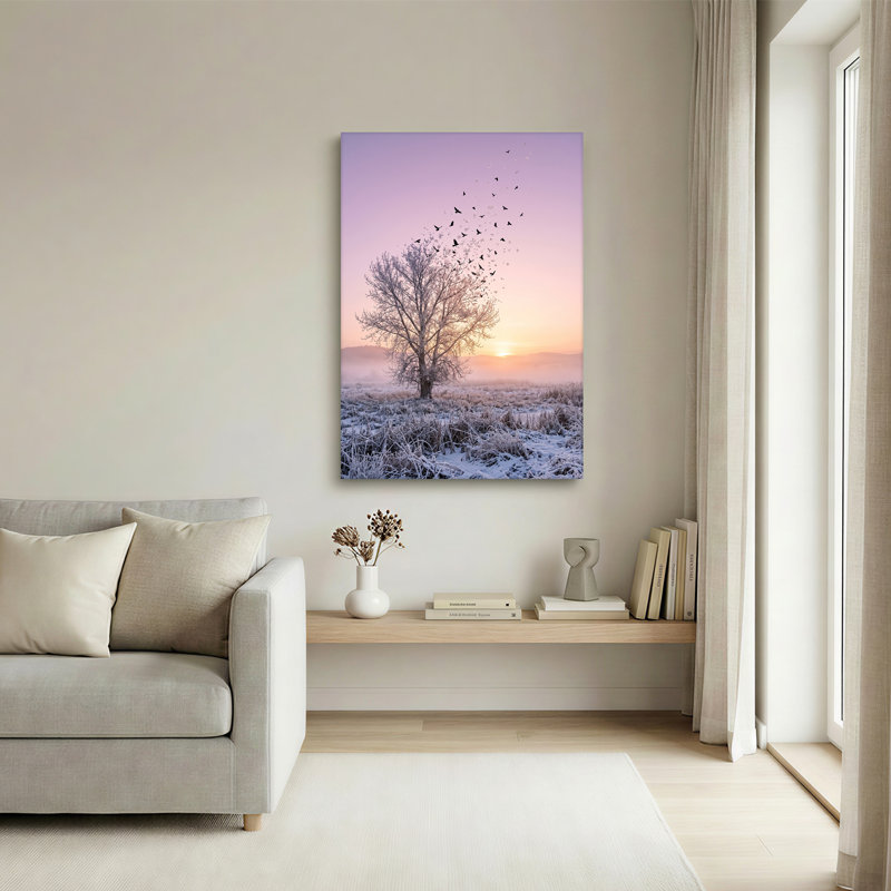 Art mural sur toile Frosty Tree, H 36 po x l 24 po