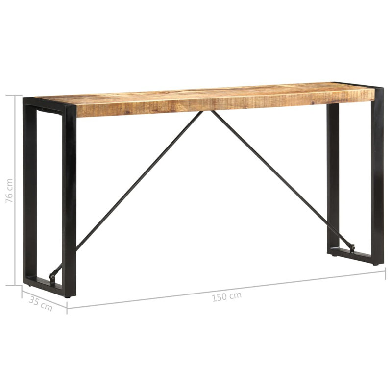 Witkowski Solid Wood Top Console Table, H76 x W150 x D35cm
