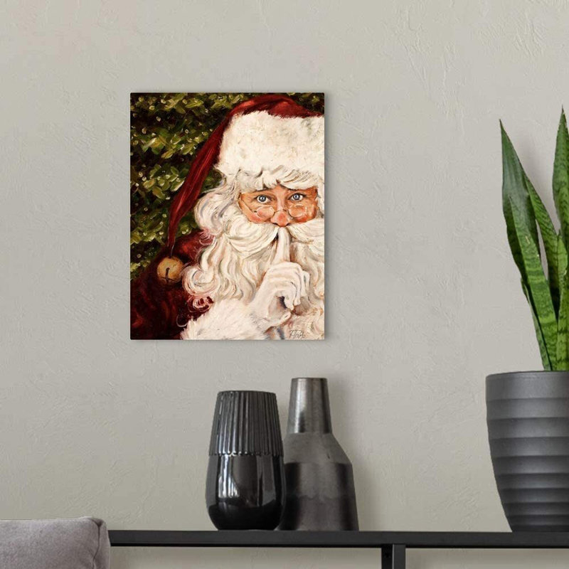 «Santa Be Quiet» sur toile, H 18 po x l 12 po x P 1,5 po