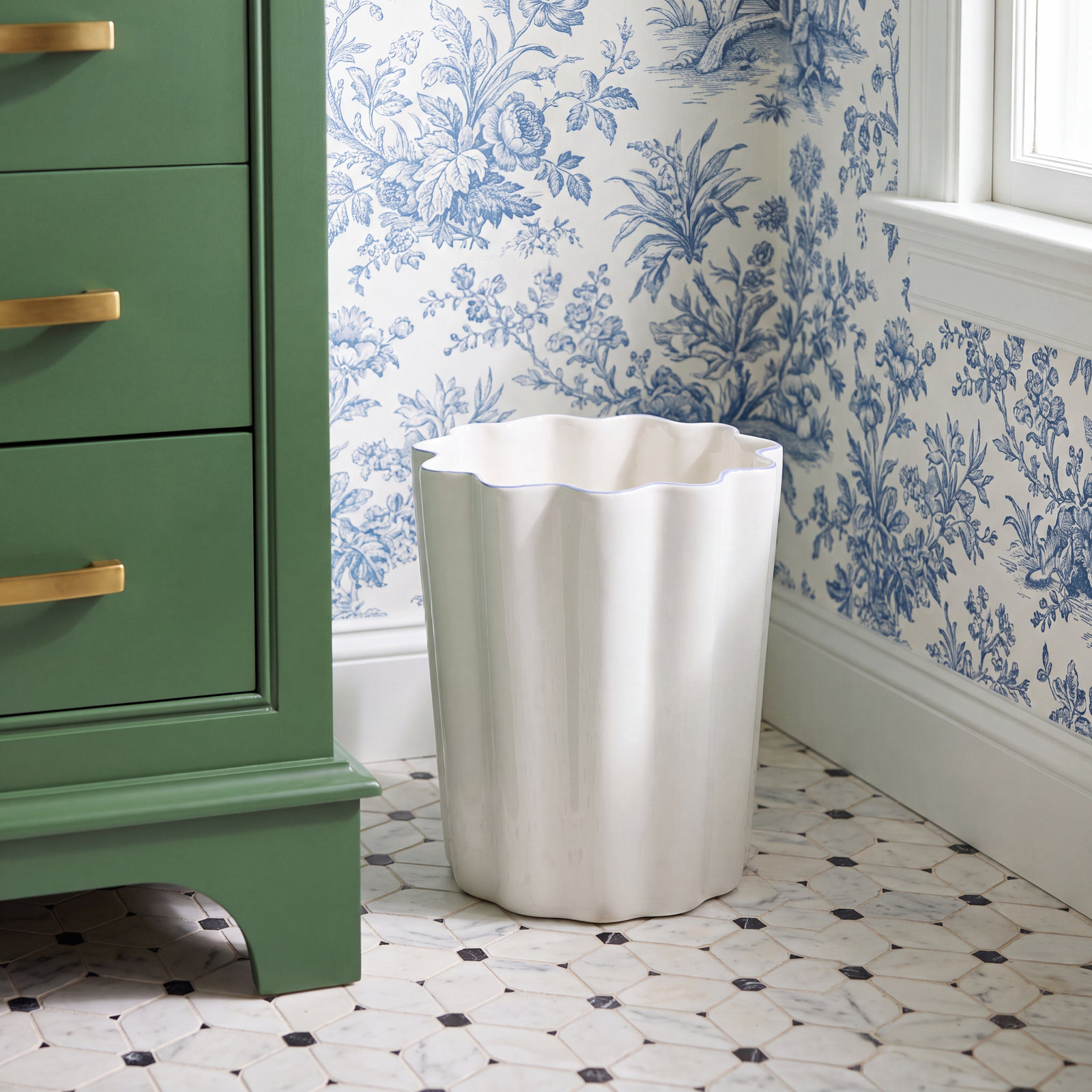 Le Marais Blue Waste Basket, Blue