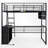 Metal Loft Bed With Built-In Desk-1303447976