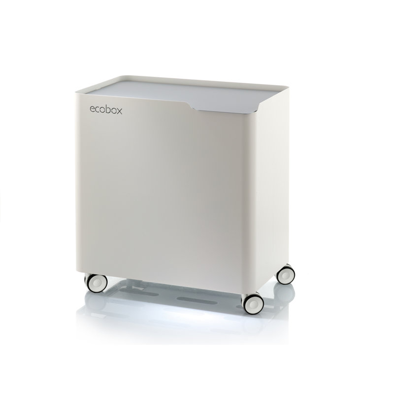 Poubelle à recyclage manuelle 10 gallons, Blanc / Gris