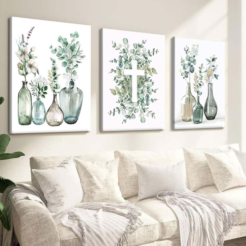 3 Piece Wrapped Canvas Print, 40 cm H x 90 cm W