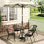Acord 4 - Person 80cm L Garden Tempered Glass Black Marble Outdoor Coffee Table