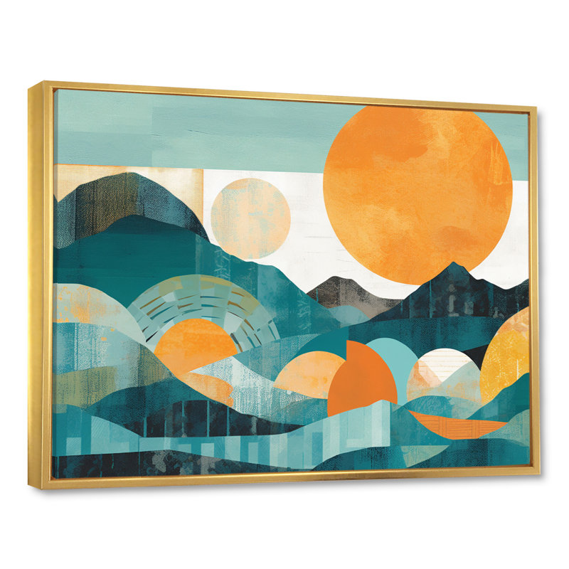 «Heatherstone Blue Sky Mountain», reproduction sur toile, H 34 po x l 44 po x P 1,5 po, Cadre flottant doré
