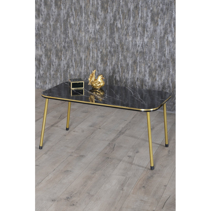 Alaia Living Room Table Set, Black Marble
