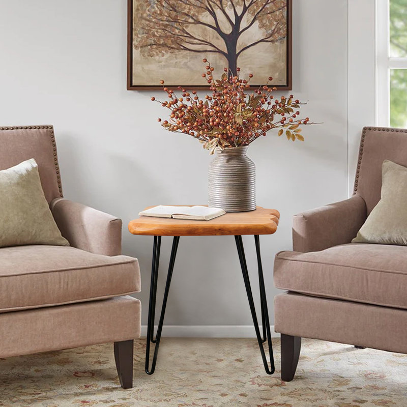 Cerys Solid Wood Top End Table