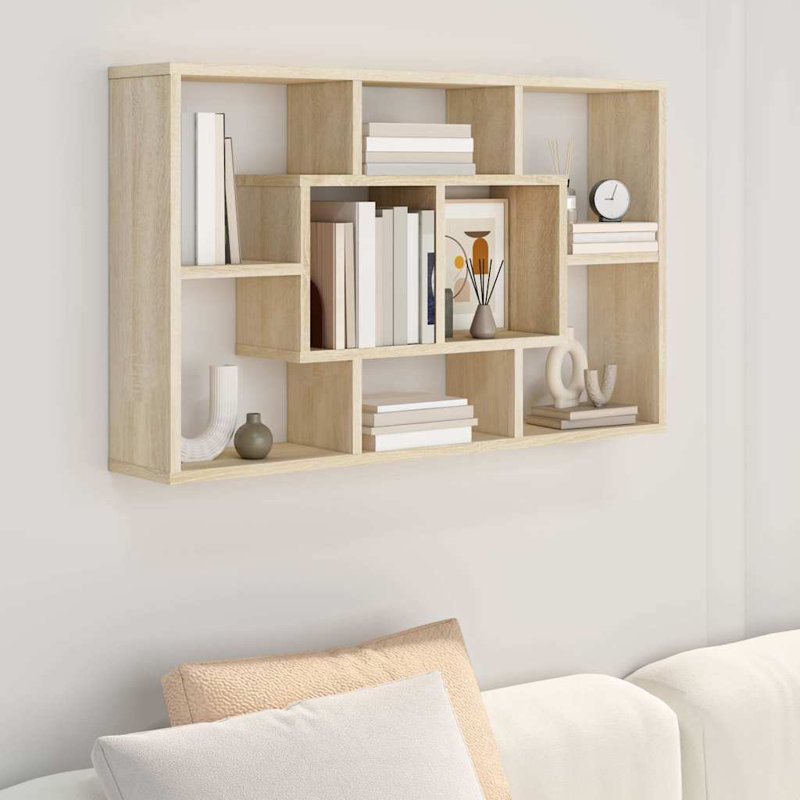 Tablette murale en bois d'ingénierie Sonoma, Brun