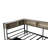 Corner Bed Frame Twin Size With Bookcase And 2 Underbed Storage Drawers, Modern Twin Bed With LED Light And Charging Station, Grey
