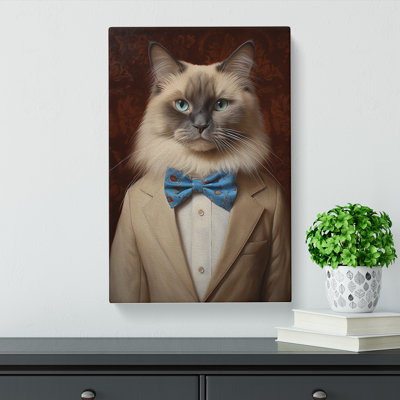 Ragdoll Cat in a Suit Painting No.2 - Wrapped Canvas