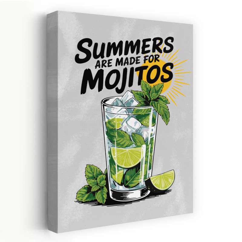 «Refreshing Summer Mojito Vibrant Abstract Contemporary Summer Landscape», art mural, H 24 po x l 16 po