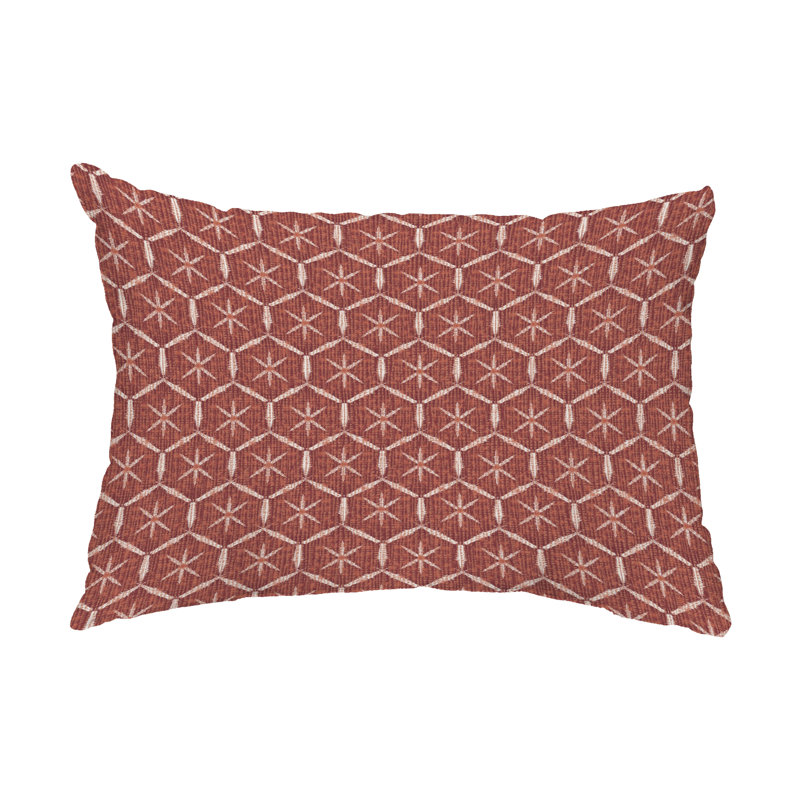 Geometric Outdoor Reversible Throw Pillow, Brown