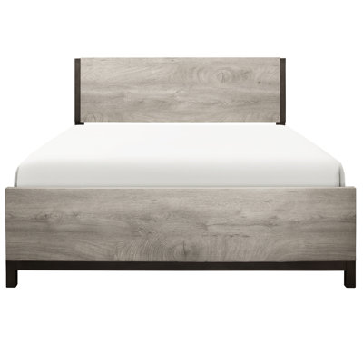 Lit double pour chambre double - Finition grise et bois de construction