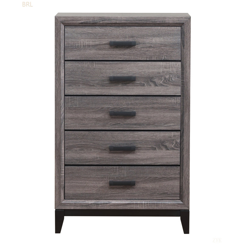 Jerold 31'' W 5 - Drawer Dresser, Foil Gray