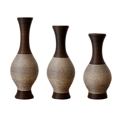 Set Of 3 Classic And Neat Floor Desktop Vase, Artificial High Independent Flower Stand