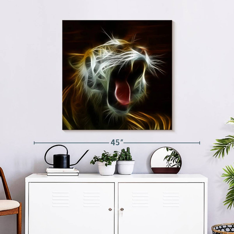 Brampt Tiger Yawn, 30" H x 30" W