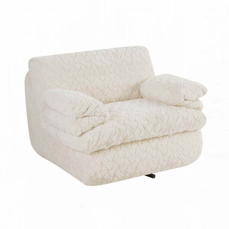 Fauteuil d'appoint pivotant à compression complète, Blanc
