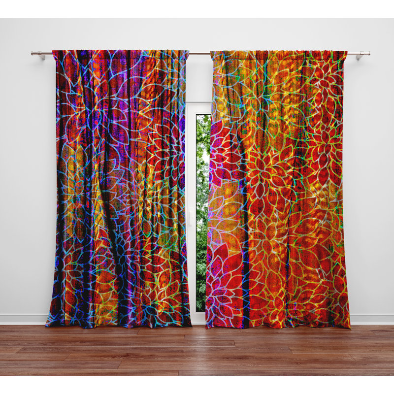 Semi Sheer Curtain Panel Pair, 20" W x 52" L