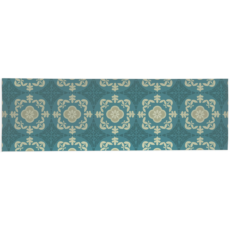 Edan Decorative Non-Slip Outdoor Are Rug, Runner 2'6" x 8', Teal