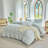 XINMIANFANG Striped Duvet Cover Set 100% Washed Cotton Linen Like Textured Bedding Set 3 Pcs Comforter Cover for All Seasons-120117794-120117793