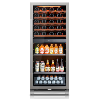9.7 Cu. Ft. 40-Bottle and 112- Can Dual Zone Beverage and Wine Cooler Built-In or FreestandingQuiet OperationRight-Hinged