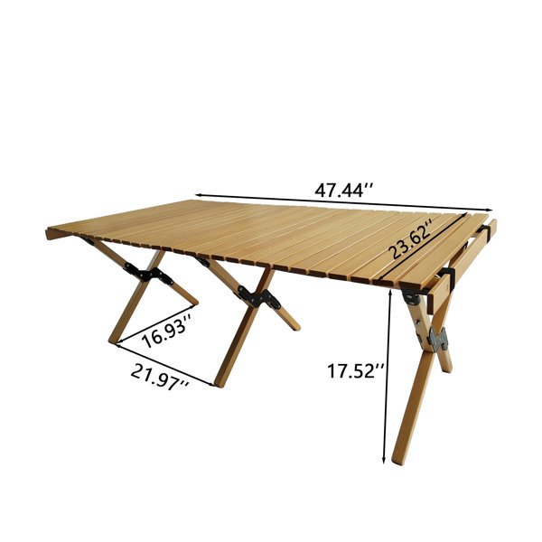 Ebern Designs Lothridge Camping Table Portable Folding Table Ultra  Lightweight Table Aluminum Roll Up Table Top Carry Bag