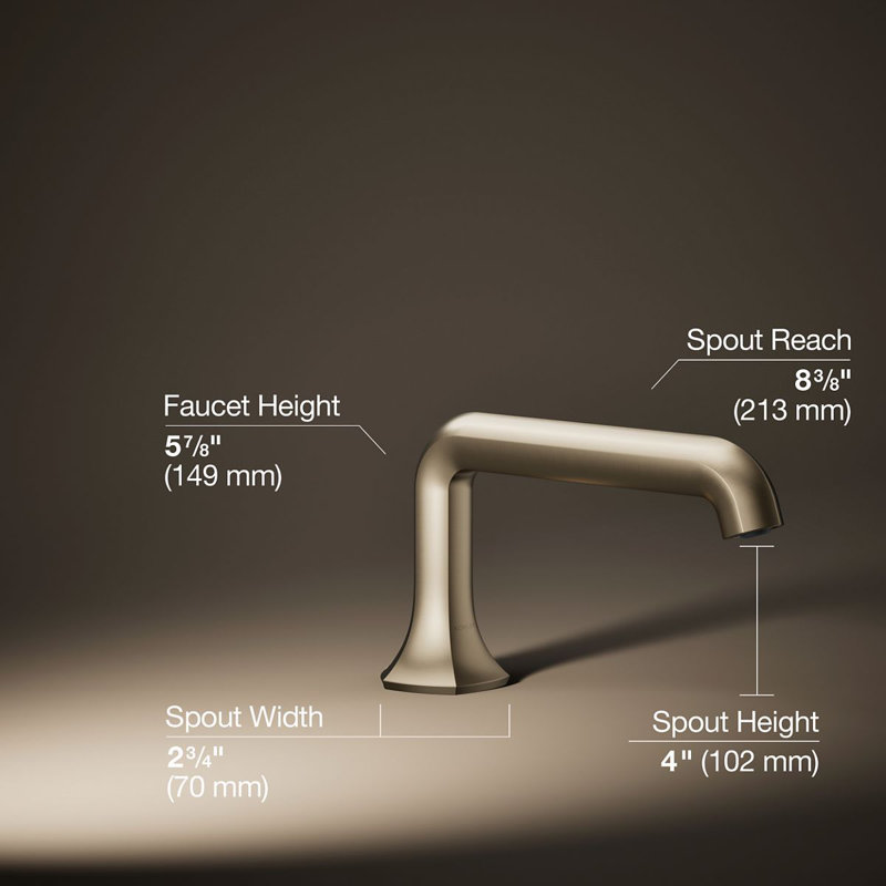 Occasion Deck-Mount Bath Spout With Straight Design, Vibrant Brushed Bronze